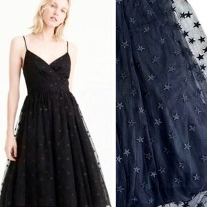 J. Crew Black Star-Detail Tulle Dress